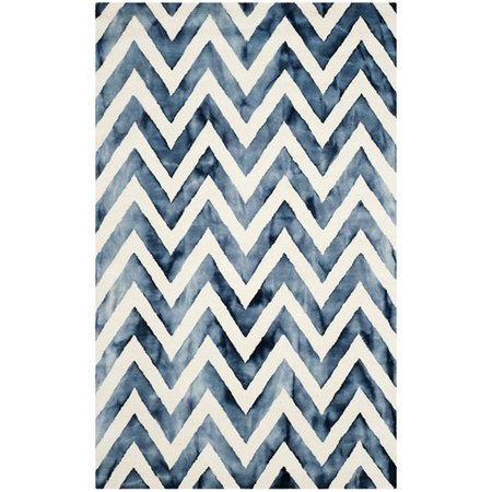 SAFAVIEH 3 x 5 ft. Small Rectangle Dip Dye Hand Tufted RugIvory & Navy DDY715P-3